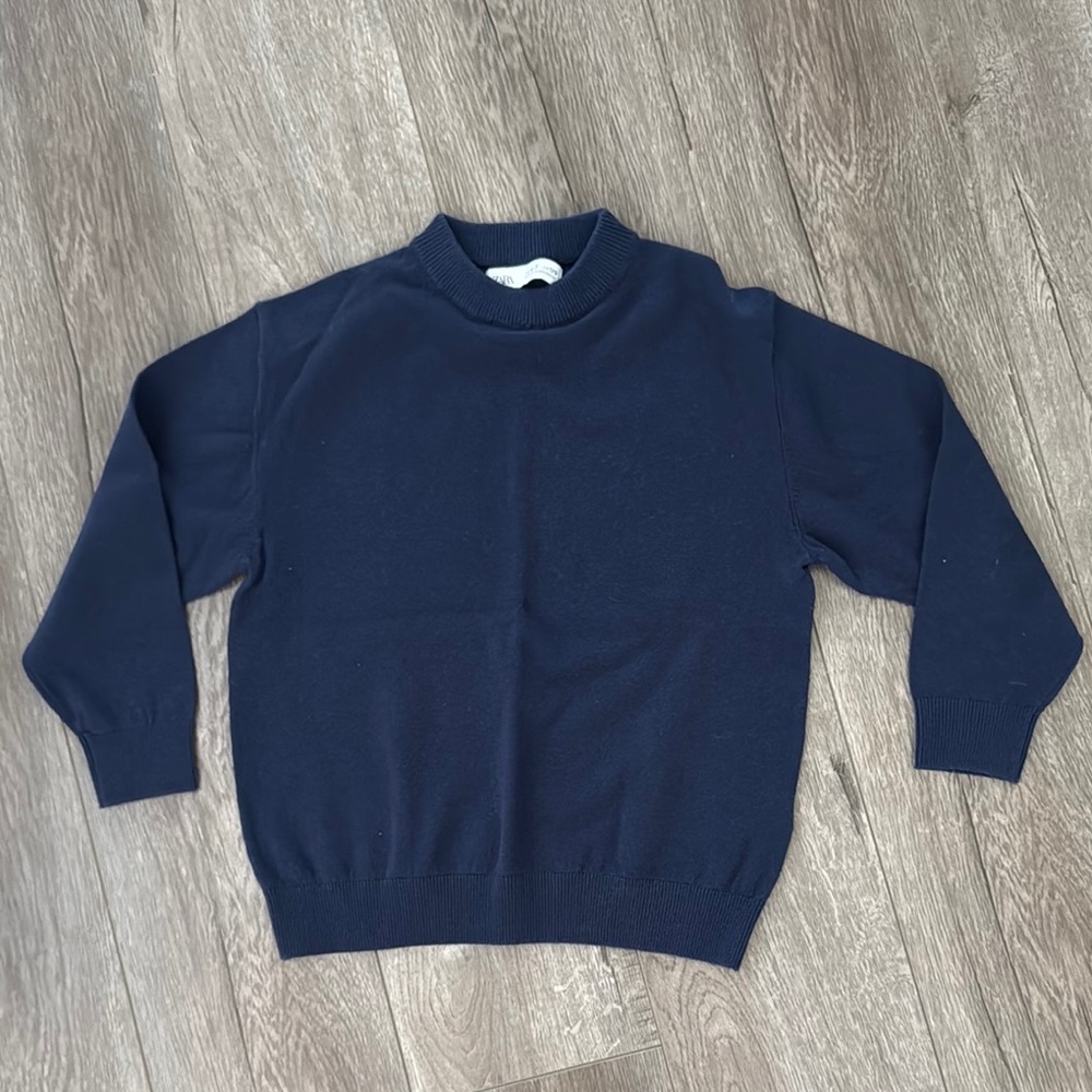 Zara Navy Blue Crewneck Sweater